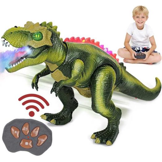 Lvelia Remote Control Dinosaur Toys for Kids,Electronic Walking Dancing Colorful Sprays Robot RC Dinosaur Toy with Light & Roar,Birthday Gift for Boys Girls 3 Years+