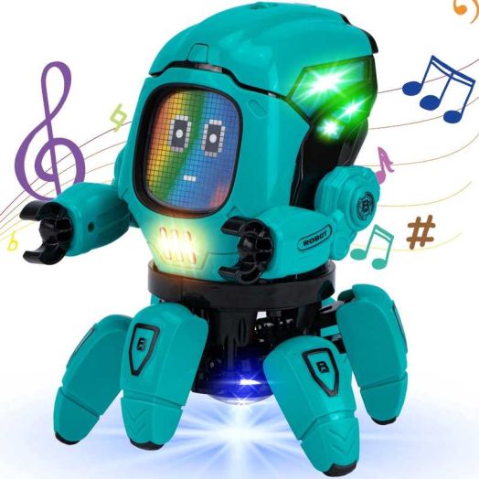 Lvelia Robot Toy for Kids,Electronic Walking Dancing Interactive Robot Toys with Flashing Lights and Music for Age 3-8 Year Old Boys Girls Birthday Gift,Green