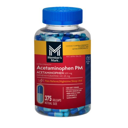Member's Mark Extra Strength Acetaminophen PM Gelcaps (375 ct.)