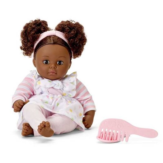 Madame Alexander My Little Girl 14-inch Toddler Doll, Polka Dot Pinafore, Dark Skin Tone