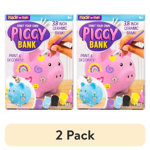(2 pack) Made By Me Paint Your Own Piggy Bank
