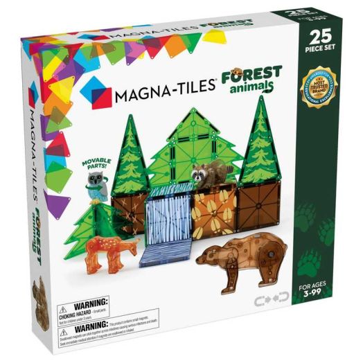 MAGNA-TILES Forest Animals 25-Piece Magnetic Construction Set, The ORIGINAL Magnetic Building Brand