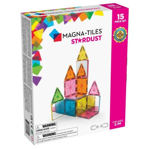 MAGNA-TILES Stardust 15-Piece Magnetic Construction Set - The ORIGINAL Magnetic Building Brand