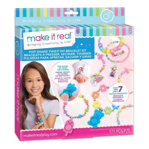 Make It Real: Pop! Shake! Twist! DIY Bracelet Kit, 171 Pieces