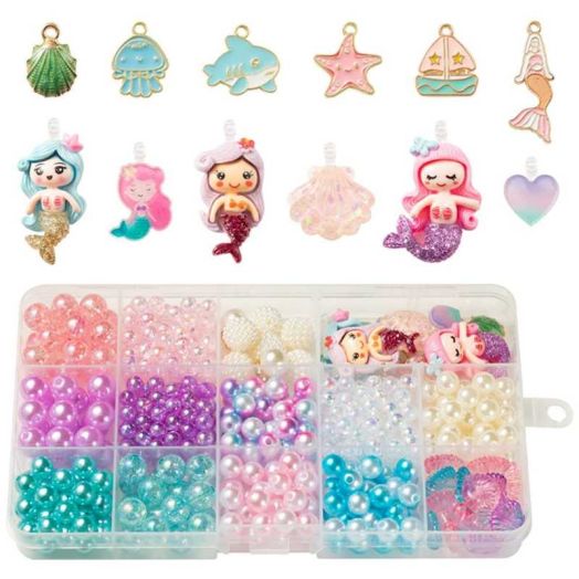 DIY Bead Jewelry Making Kit, 400 Pcs+ Beads, Charms, Pendants, Accessories