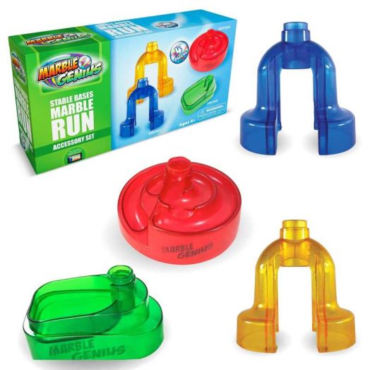 Marble Genius Stable Bases 4-Piece Add-On Set: Take Your Marble Run to the Next Level, Elevate Your Experience by Keeping Your Marble Run Steady with Stable Bases, Perfect for Kids and Adult Alike