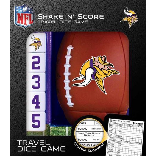 MasterPieces Officially Licensed NFL Minnesota Vikings Shake N' Score Dice Game for Age 6 and Up