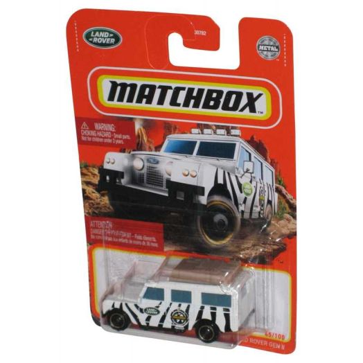 Matchbox White & Black Zebra Stripes (2021) 1965 Land Rover Gen II Metal Truck 45/100