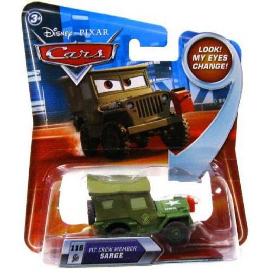 Disney Cars Lenticular Eyes Series 2 Pit Crew Member Sarge Diecast Car