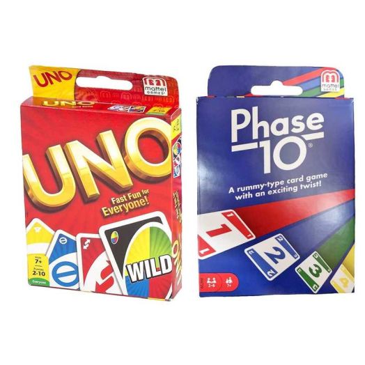 Mattel Phase 10 Card Game with UNO Card Game
