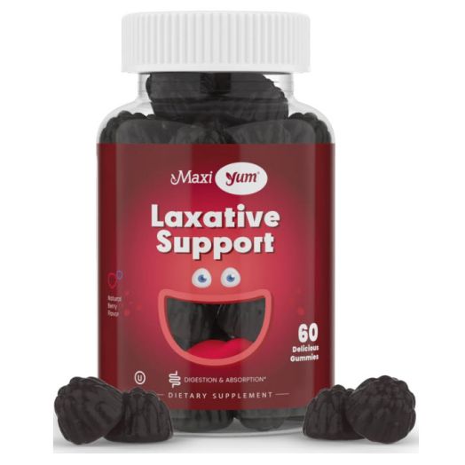 Laxative Gummies - Constipation Relief for Kids and Adults - Kids Stool Softener with Natural Senna - Calm Digestion - Mixed Berry Flavor Gummy Laxative for Adults and Kids 6 & Up - 60 Vegan Gummies