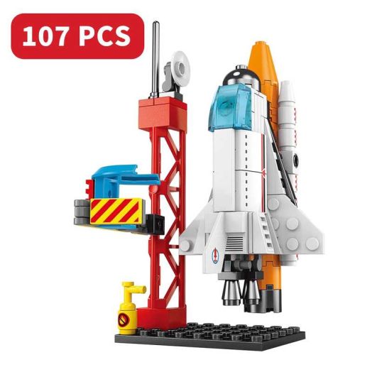107PCS Space Exploration Shuttle Toys, Spaceship Fire Arrow Launch Center Toy Set Building Blocks Toys Kit Gifts for Age 6+ Boys Kids