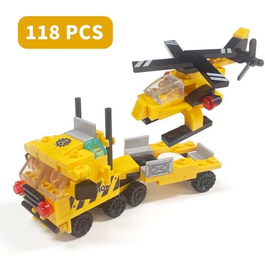 6 in 1 Engineering helicopter Building Blocks Toys,Gifts for kids over 6 years Old, combination Stack transformation Plane block Set Boys & Girls(118Pcs)