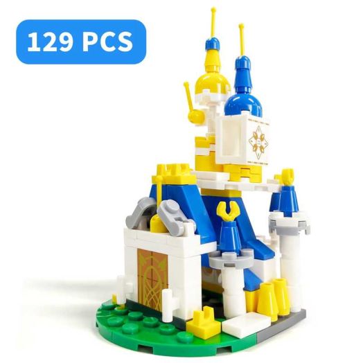 6 in 1 Weatern House Building Blocks Toys,Gifts for kids over 6 years Old, combination Stack transformation Castle block Set Boys & Girls(129Pcs)
