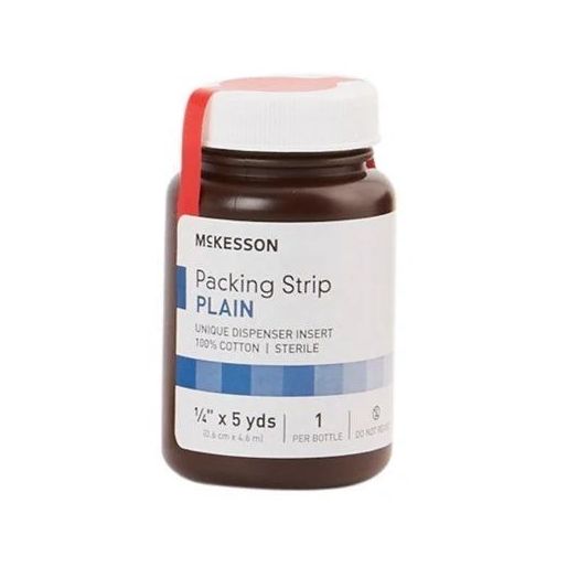 McKesson Plain Wound Packing Strip, 1/4 Inch x 5 Yard Cotton Non-Impregnated Sterile