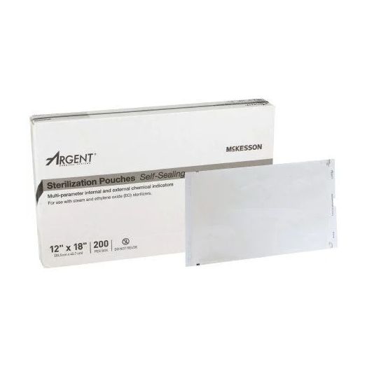 McKesson Argent Sure-Check Self-Seal Sterilization Pouch, 3-1/2 X 9 Inch Transparent/Blue