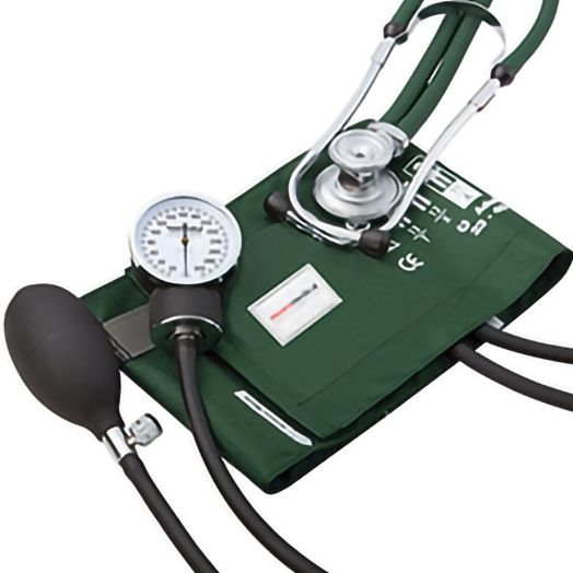 McKesson Premium Reusable Aneroid/Stethoscope Set, Green with Dual Head Sprague
