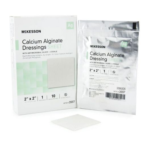 McKesson Calcium Alginate Dressing with Antimicrobial Silver, Rope 3/4 x 12 Inch 5% Silver