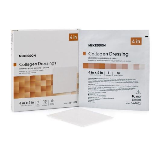 McKesson Collagen Dressing, 4 x 4 Inch Square Sterile