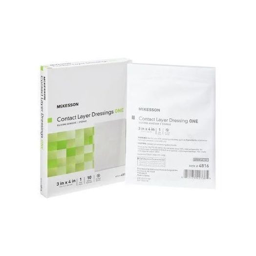 McKesson Silicone Wound Contact Layer Dressing, 4 x 7.2 Inch Sterile