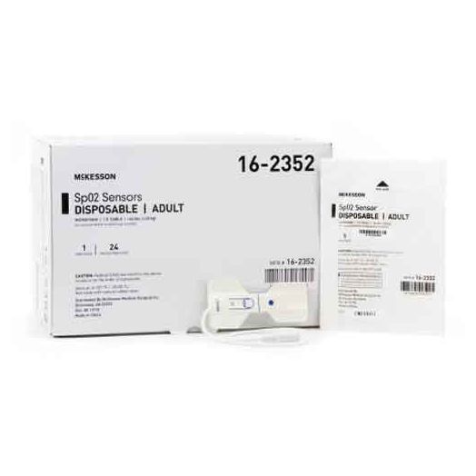 McKesson SpO2 Sensor Finger Adult, Single Patient Use 1-1/2 Foot Cord