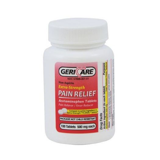 McKesson Extra Strength Acetaminophen Pain Relief Tablets, 500 mg 100 Caplets