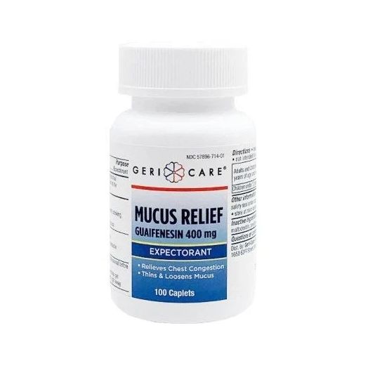 Geri-Care Mucus Relief Guaifenesin Expectorant, 400 mg Tablet 100 per Bottle