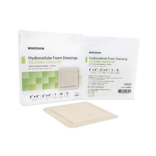 McKesson Hydrocellular Adhesive Foam Dressing, 4 x 4 Inch Pad