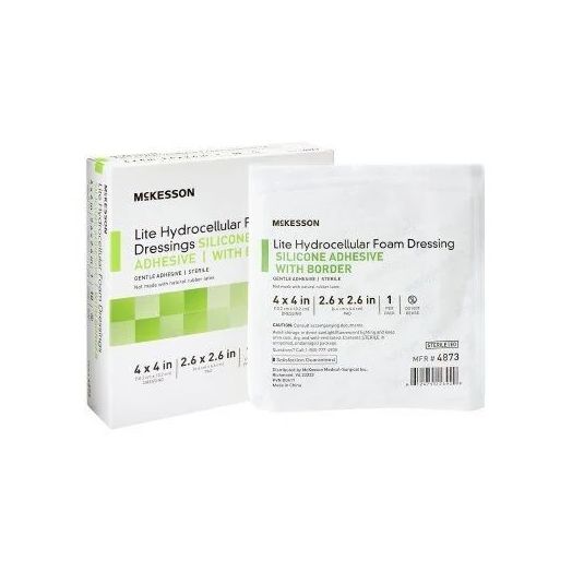 McKesson Lite Thin Silicone Hydrocellular Foam Dressing, 6 x 6 Inch Borderless