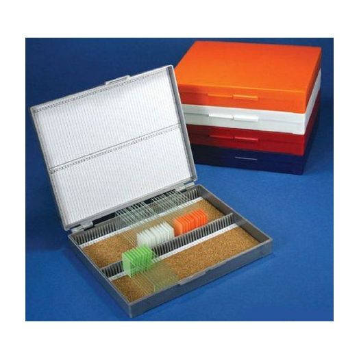 McKesson Slide Storage Box, Orange ABS Plastic Cork 100 Slide Capacity