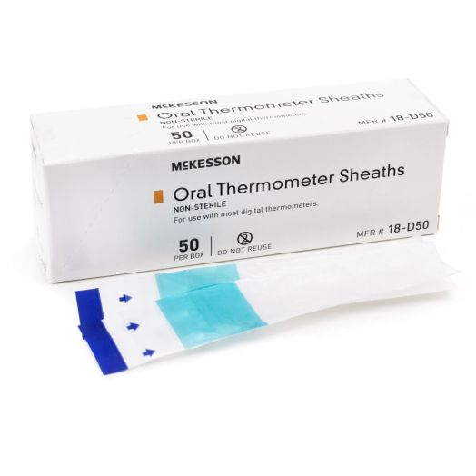 McKesson Film and Paper Oral Thermometer Sheath, Box of 50