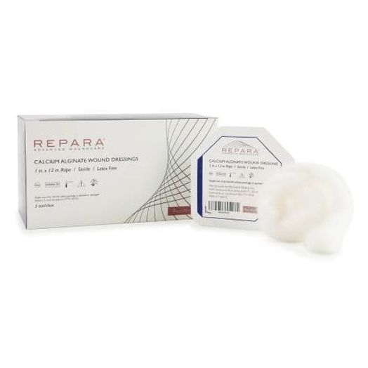 McKesson Repara Calcium Alginate Dressing, 12 Inch Rope Sterile Box of 5