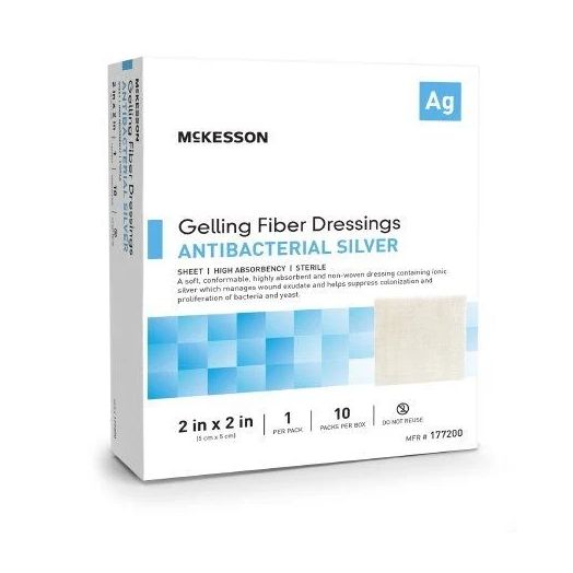 McKesson Silver Gelling Fiber Dressing, 3/4 X 18 Inch Rope Sterile