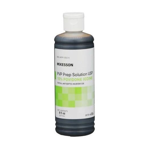 McKesson Povidone Iodine Skin Prep Solution, 10% Strength 16 oz Flip Top Bottle