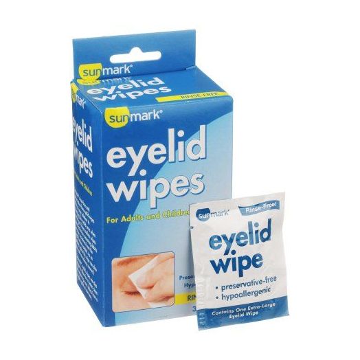 McKesson Sunmark Rinse-Free Eyelid Cleansing Wipes, 30 Count
