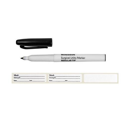 McKesson Medical Utility Marker, Permanent Black Ink Sterile Regular Tip Box of 50
