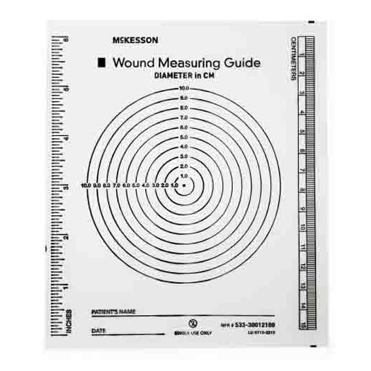 McKesson Wound Measuring Guide, Clear Plastic Circular Grid 5 x 7 Inch Pack of 100