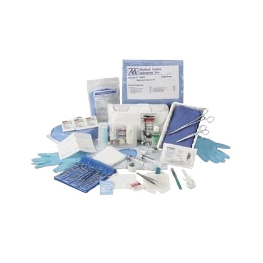 Medical Action Industries Expanded Central Line Dressing Change Tray, Tegaderm 1626 and PVP Triple Swab