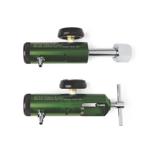Medline Brass Mini Oxygen Regulator, 0-8 LPM CGA 870 Connector