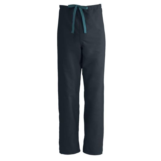 Medline ComfortEase Unisex Reversible Scrub Pants with Drawstring Waist, Black Medium