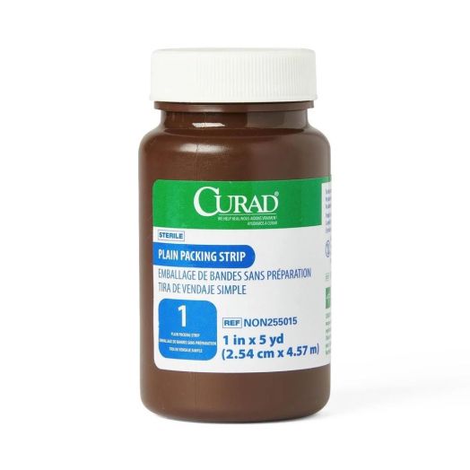 Medline CURAD Sterile Plain Packing Strip Gauze, 1 Inch x 5 Yard