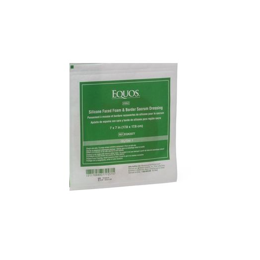 Medline EQUOS 5-Layer Square Foam Dressing with Silicone Adhesive, 7 x 7 Inch Sacrum