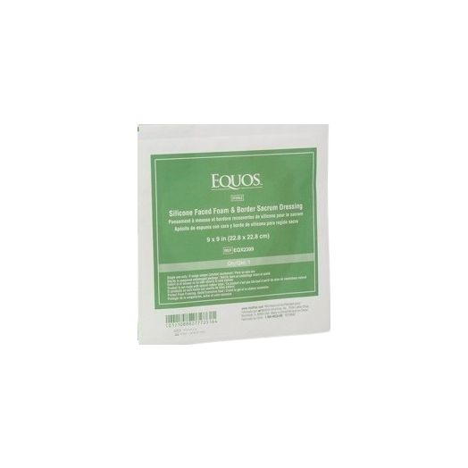 Medline EQUOS 5-Layer Square Foam Dressing with Silicone Adhesive, 9 x 9 Inch Sacrum
