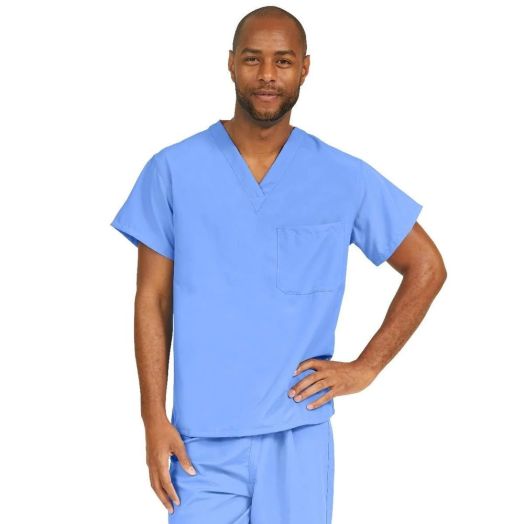 Medline PerforMAX Unisex Reversible V-Neck Scrub Top, Navy 3XL