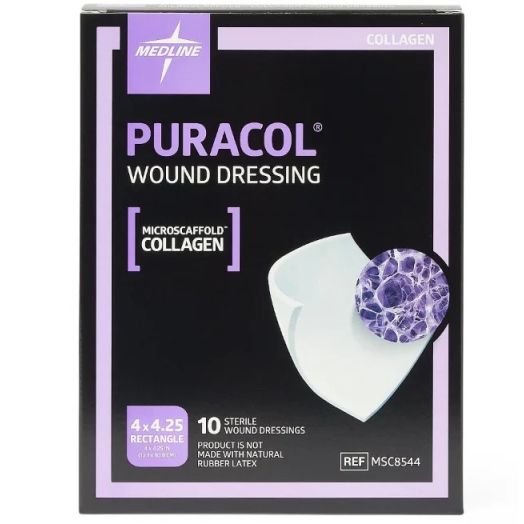 Medline Puracol Collagen Wound Dressing, 4 x 4.5 Inch 2 mm Thick (ONE BANDAGE ONLY - NOT BOX OF 10, AS IN PRODUCT PAGE IMAGE)