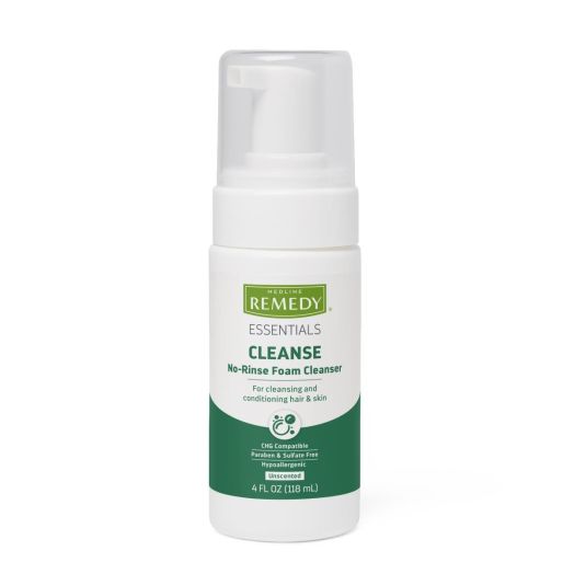 Medline Remedy Essentials No-Rinse Foam Cleanser, 4 oz. Pump Bottle