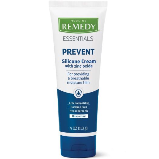 Medline Remedy Essentials Silicone Cream with Zinc Oxide, 4 oz Tube