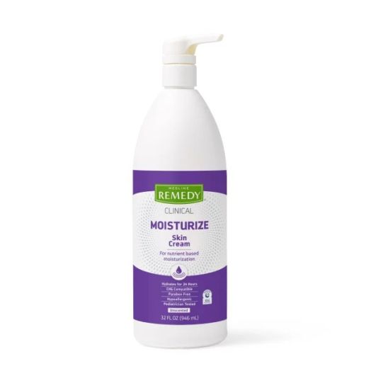 Medline Remedy Clinical Skin Cream, 32 Ounce Pump Bottle Unscented
