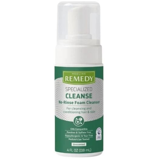 Medline Remedy Specialized No-Rinse Foam Cleanser, 8 oz