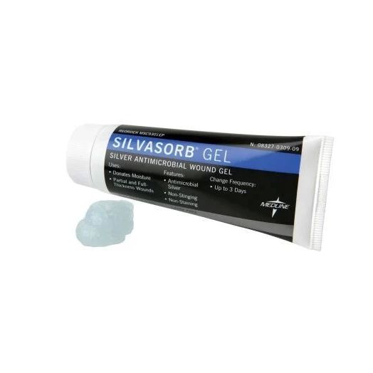 Medline SilvaSorb Silver Antimicrobial Wound Gel, 1.5 oz Tube